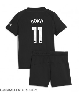 Günstige Manchester City Jeremy Doku #11 Auswärts Trikotsatzt Kinder 2025-26 Kurzarm (+ Kurze Hosen)